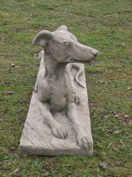 dog garden statue